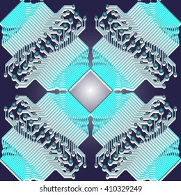 Seamless background of electrical circuit. Background for greeting card, presentation.  Vector illustration