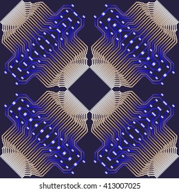 Seamless background of electrical circuit processor. Vector illustration