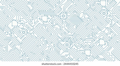 Seamless background of electronic circuits and motherboard technology.