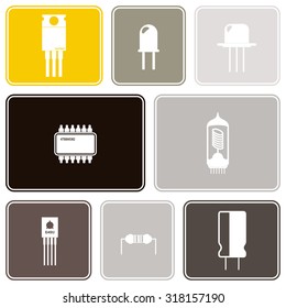 Seamless background with electronic components icons for your design