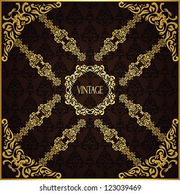 Seamless background with an elegant frame in retro style
