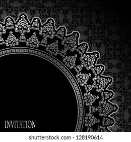 Seamless background with an elegant frame in retro style