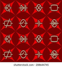seamless background with elements of electronic board