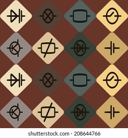 seamless background with elements of electronic board