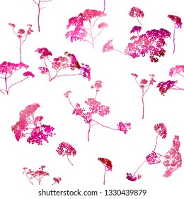 Seamless background with elements of flora. Flower abstraction. 