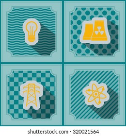 Seamless background with energy and power icons for your design
