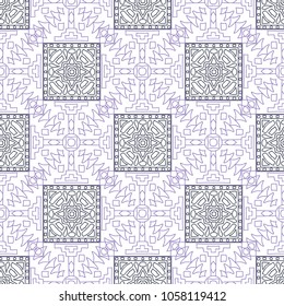 Seamless background.  Ethnic color background for fabric or paper. Abstract geometrical ethnic ornament with northern motifs. Vector texture.