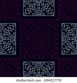 Seamless background.  Ethnic color background for fabric or paper. Abstract geometrical ethnic ornament with northern motifs. Vector texture.