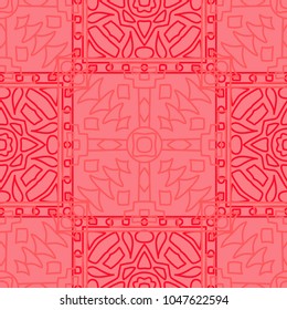Seamless background.  Ethnic color pattern for fabric or paper. Abstract geometrical ethnic ornament with northern motifs. Vector texture.
