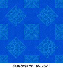 Seamless background.  Ethnic color pattern for fabric or paper. Abstract geometrical ethnic ornament with northern motifs. Vector texture.