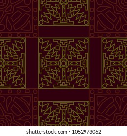 Seamless background.  Ethnic color pattern for fabric or paper. Abstract geometrical ethnic ornament with northern motifs. Vector texture.