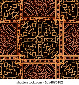Seamless background.  Ethnic color pattern for wallpaper or cloth design. Abstract geometrical ethnic ornament with northern motifs. Vector texture.