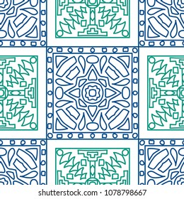 Seamless background.  Ethnic color pattern for wallpaper or cloth design. Abstract geometrical ethnic ornament with northern motifs. Vector texture.