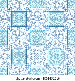 Seamless background.  Ethnic color pattern for paper or cover. Abstract geometrical ethnic ornament with northern motifs. Vector texture.
