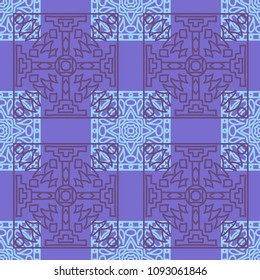 Seamless background.  Ethnic color pattern for paper or cover. Abstract geometrical ethnic ornament with northern motifs. Vector texture.