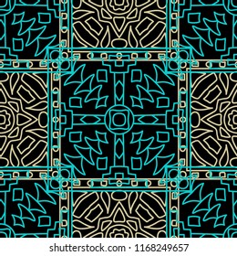Seamless background.  Ethnic color pattern for paper or cover. Abstract geometrical ethnic ornament with northern motifs. Vector texture.