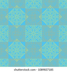 Seamless background.  Ethnic color vector pattern for paper or cover. Abstract geometrical ethnic ornament with northern motifs. Vector texture.