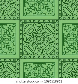 Seamless background.  Ethnic color vector pattern for fabric or paper. Abstract geometrical ethnic ornament with northern motifs. Vector texture.