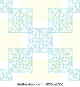 Seamless background.  Ethnic color vector pattern for paper or cover. Abstract geometrical ethnic ornament with northern motifs. Vector texture.