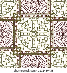 Seamless background.  Ethnic color vector pattern for wallpaper or cloth design. Abstract geometrical ethnic ornament with northern motifs. Vector texture.