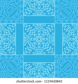 Seamless background.  Ethnic color vector pattern for wallpaper or cloth design. Abstract geometrical ethnic ornament with northern motifs. Vector texture.