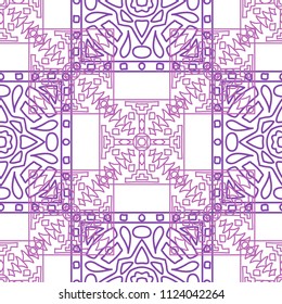 Seamless background.  Ethnic color vector pattern for wallpaper or cloth design. Abstract geometrical ethnic ornament with northern motifs. Vector texture.