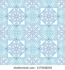 Seamless background.  Ethnic color vector pattern for paper or cover. Abstract geometrical ethnic ornament with northern motifs. Vector texture.