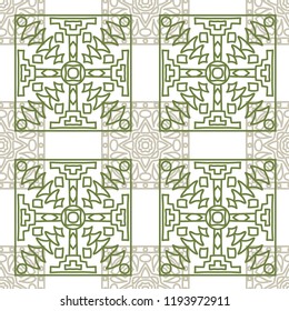 Seamless background.  Ethnic color vector pattern for wallpaper or cloth design. Abstract geometrical ethnic ornament with northern motifs. Vector texture.