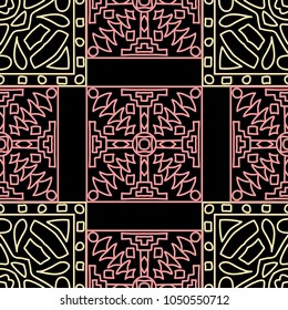 Seamless background.  Ethnic colorful vector background for paper or cover. Abstract geometrical ethnic ornament with northern motifs. Vector texture.