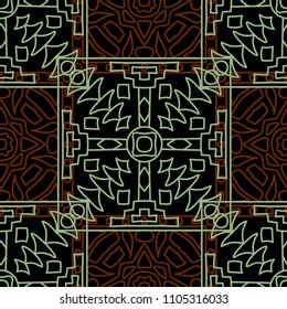 Seamless background.  Ethnic colorful vector background for fabric or paper. Abstract geometrical ethnic ornament with northern motifs. Vector texture.