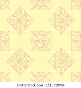 Seamless background.  Ethnic colorful vector background for wallpaper or cloth design. Abstract geometrical ethnic ornament with northern motifs. Vector texture.