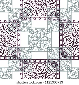 Seamless background.  Ethnic colorful vector background for paper or cover. Abstract geometrical ethnic ornament with northern motifs. Vector texture.