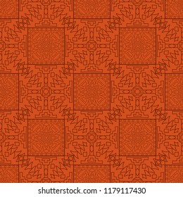 Seamless background.  Ethnic colorful vector background for fabric or paper. Abstract geometrical ethnic ornament with northern motifs. Vector texture.