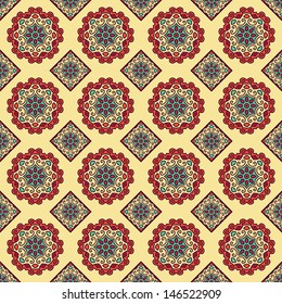 Seamless Background With Ethnic Ornament