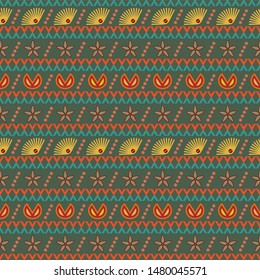 Seamless background in ethnic style. It can be used for decoration of textile, paper and other surfaces.