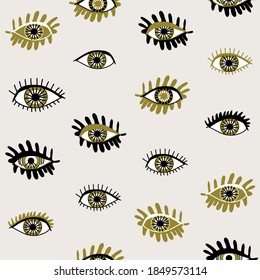 seamless background with eye. vector design for paper, fabric.