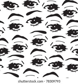seamless background with eyes, endless eye pattern
