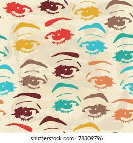 fundo sem costura com olhos, padrão de olhos sem fim