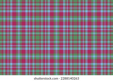 Seamless background fabric. Texture plaid vector. Textile tartan check pattern in pink and green colors.