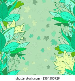 Seamless background with falling autumn leaves. Greeting card for your design