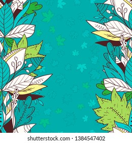 Seamless background with falling autumn leaves. Greeting card for your design