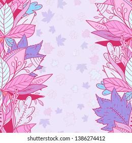 Seamless background with falling autumn leaves. Greeting card for your design