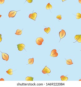 Seamless background of falling autumn leaves