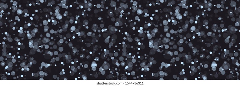 Seamless background with falling snow on dark background. New year, Christmas pattern. Endless texture of the night winter sky. Vector graphic design. Perfect for banners, web design, posters, covers.