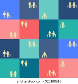 Seamless background with family members for your design