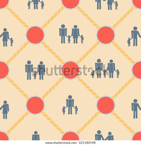 Seamless background with family members for your design