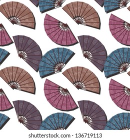 seamless background with fans