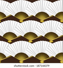 Seamless background with fans 