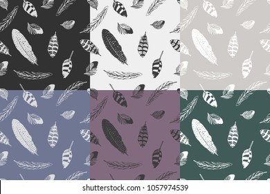 seamless background with feathers
