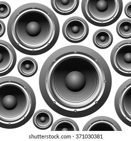 Seamless background featuring speakers of different dimension